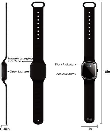 Wskvlcg Ultrasonic Mosquito Repellent Bracelet Watch with Clock Function - USB Rechargeable Anti Mosquito Repeller Wristband for Adults & Kids (2 Pack Black) - Buy Online on GoSupps.com