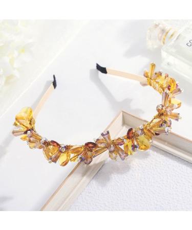 IYOU Vintage Crystal Headbands Gold Rhinestone Hair Bands Beads Bridal Wedding Hair Accessories for Women - Buy Online on GoSupps.com