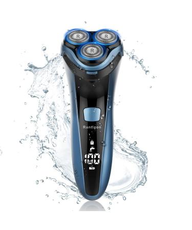 Electric Razor for Men, Dry&Wet 3D Mens Electric Shaver with Pop-up Trimmer, Rechargeable Rotary Shaving Machines with LCD Display & Travel Lock, Father's Day Gift for Father Dad Men Husband Boyfriend