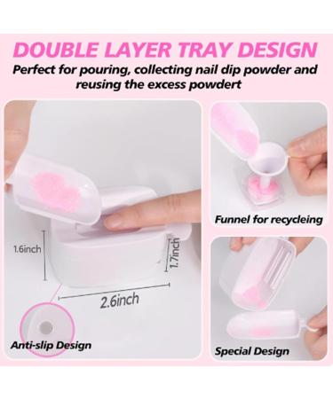 Dip Powder Tray Nail Dipping Powder Kit Nail Dipping Starter Set Nail Dusting Brush Metal Cuticle Pusher and Nail File Powder Dipped Nail Art Nail Art Tools for French Manicures and Home DIY - Buy Online on GoSupps.com