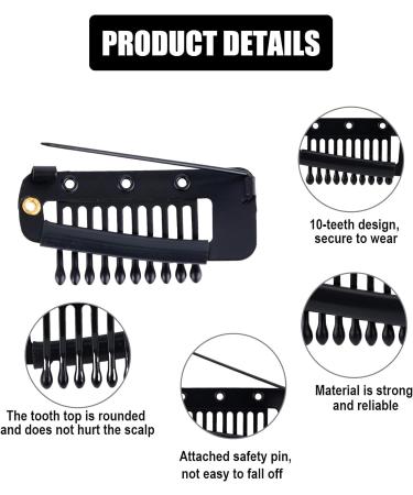 12pcs Wig Clip Set: Secure Wig Combs for Hair Extensions - Hair Extension Snap Clips with Safety Pins for Girls and Women - Buy Online on GoSupps.com