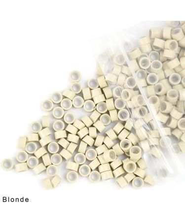 200pcs 5.0X3.0X3.0mm Silicone Micro Rings Links Beads for Hair Extensions (Blonde) 200 pieces Blonde - Buy Online on GoSupps.com