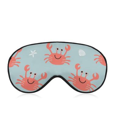 Soft Blackout Eye Mask for Sleeping with Adjustable Straps Red Crabs Sleep Mask for Women White Shells Starfish No Pressure Eye Mask for Travel