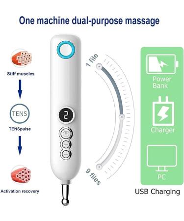X & Z-Xaoy Meridian Energy Body Heal Massage Device - Electronic Acupuncture Pen with 2 Rechargeable Wireless Massage Heads for Pain Relief - Buy Online on GoSupps.com