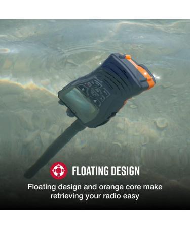 Cobra MR HH350 FLT Handheld Floating VHF Radio - 6W, Submersible, Noise-Canceling Mic, Backlit LCD, NOAA Weather, Memory Scan - Grey - Buy Online on GoSupps.com