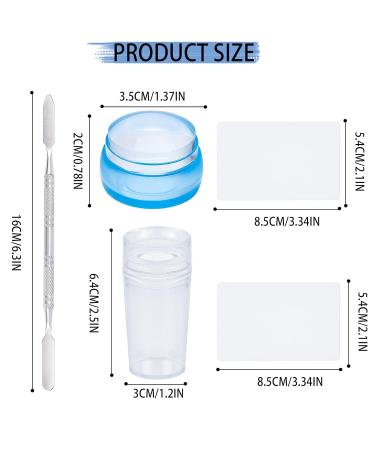 Niceneeded 5Pcs Nail Art Stamper Set | Blue Nail Stamps Transparent Stamps Scrapers & Spatula for French Smile Line - International Shipping Available - Buy Online on GoSupps.com