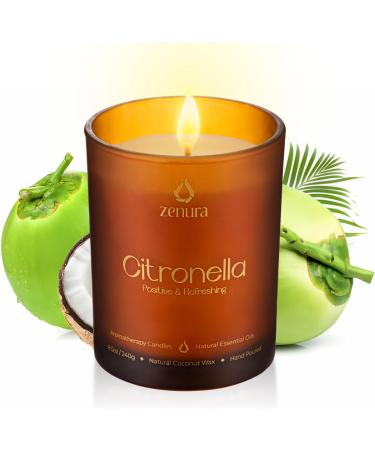 Citronella Stress Relief Candle - 8.5 oz | Natural Coconut Wax | Ideal Gifts for Men & Women | Summer & Yoga Relaxation - Buy Online on GoSupps.com