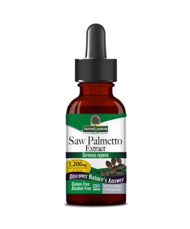 Nature's Answer Saw Palmetto Extract (saw palm extract) without alcohol vegan drops 30ml laboratory testing gluten-free soybreis vegetarian without genetic engineering