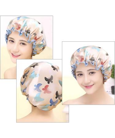 3 Packs Shower Caps for Women KissDate Waterproof Reusable Elastic Bath Cap Shower Cap for Women Long Hair Shower Spa Salon Accessories Sunflower - Buy Online on GoSupps.com