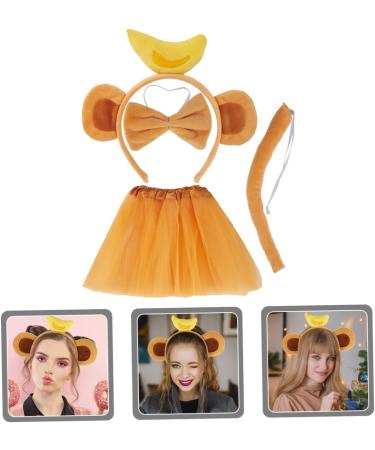 Healeved 1 Set Banana Monkey Headband Monkey Ears Banana Headband with Tail Cute Headband Monkey Ears Banana Headband for Party Monkey Ears Banana Headband for Halloween Monkey Tail - Buy Online on GoSupps.com