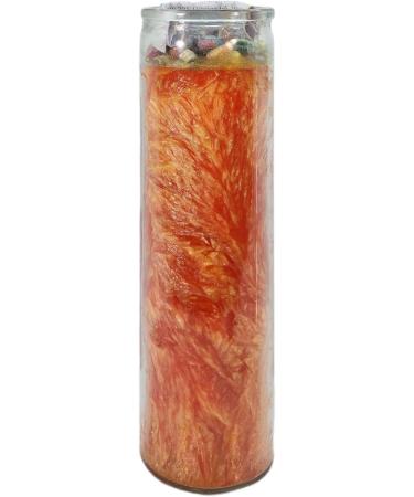 Happiness Palm Wax Candle - Orange Spiritual Intention Spell - Vela Casa Esoterica Perfumada (Felicidad - Buy Online on GoSupps.com