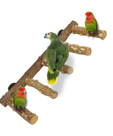 Qeeheng bird stand parrot seat rod natural wood bird seat rods toys bird cage accessories for small medium-sized parrots budgies aras love birds staggered - Buy Online on GoSupps.com