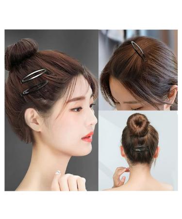24 Pcs Black Snap Hair Clips - Metal No-slip Barrettes for Women and Girls - Small Hair Clips for Makeup Styling - Oval Clips - Buy Online on GoSupps.com