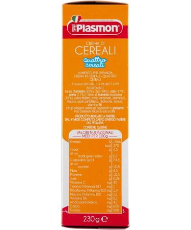  Italian Gourmet E.R. Plasmon Crema di Cereali Quattro Cereali Set of 3 bottles of modeling clay 230 g + Italian gourmet polpa 400 g - Buy Online on GoSupps.com