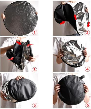 Aqirui 32 5-in-1 Collapsible Light Reflector - Translucent, Silver, Gold, White, Black - Photography Studio and Outdoor Lighting - Buy Online on GoSupps.com