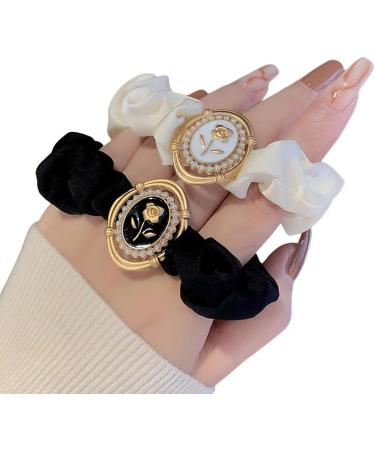 scicent Scrunchies for Women 2 Pieces Soft Hair Ties Fashion Elastic Hair Bands for Girls Plain Satin Hair Bobbles for Daily Wear Soft Ponytail Holders Handmade Hair Accessories - 5011 - Buy Online on GoSupps.com