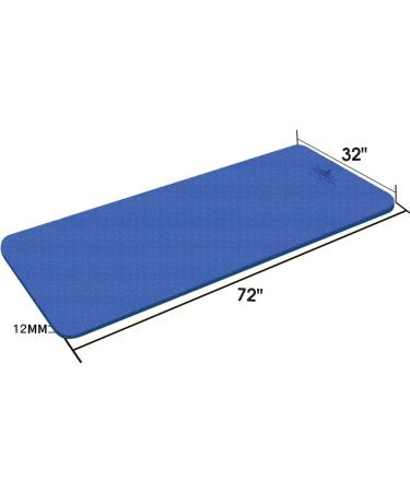 Hatha Yoga Extra Thick TPE Yoga Mat - 72 x 32 - 1/2 Thickness - Eco Friendly SGS Certified - High Density Anti-Tear Bolster - Blue - Buy Online on GoSupps.com