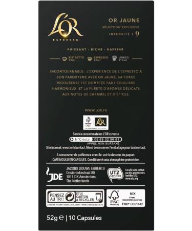 L'Or Espresso Absolute Gold - Intensity 9 - 10 Nespresso * Compatible Aluminum Capsules - Buy Online on GoSupps.com