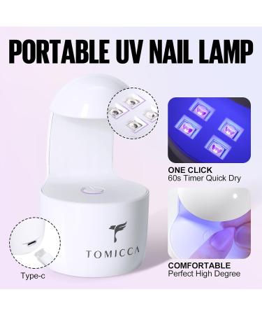 TOMICCA Soft Gel Nail Tips and Glue Kit | Easy DIY Nail Art Set with Almond Nail Tips, Gel Glue, Top Coat, and UV LED Lamp - Pink - Buy Online on GoSupps.com