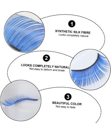 Didiseaon Fake Eyelashes 2 Pairs blue long eyelashes Party Eyelashes False Eyelashes Extension Reusable Eyes Lashes adhesive eyelash Cosmetic eyelashes Dramatic Eyelashes makeup 3d make up - Buy Online on GoSupps.com