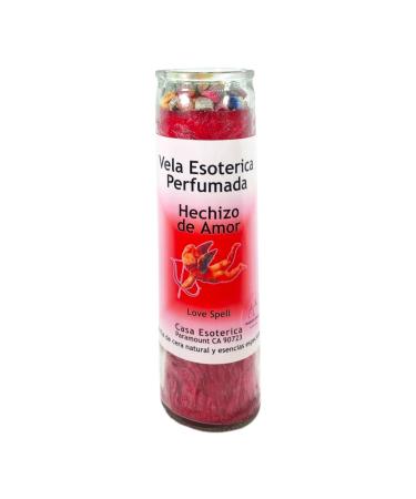 Love Spell-Palm Wax Spiritual Intention Spell Candle- RED | Vela CASA ESOTERICA PERFUMADA- (HECHIZO DE Amor)