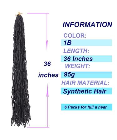 CLSFATION 36 Inch Faux Locs Crochet Braids Hair - 6 Pack Super Long Goddess Locs for Women - Pre-looped Synthetic Afro Roots Braid Collection - 1B - Buy Online on GoSupps.com