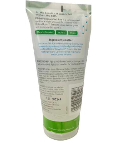 PROCURE Epsom Salt Rub Gel with Aloe Vera 6 Oz - Soothing Pain Relief (1 Pack) - Buy Online on GoSupps.com