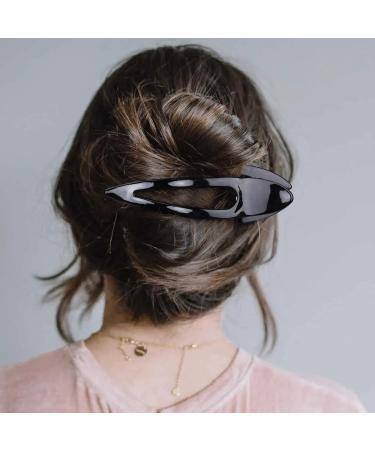 Aileam 6PCS Flat Claw Clip French Concord Hair Clip Set for Women - Large Grip Hair Accessories for Thick & Thin Hair - Clear Brown and Black - Buy Online on GoSupps.com
