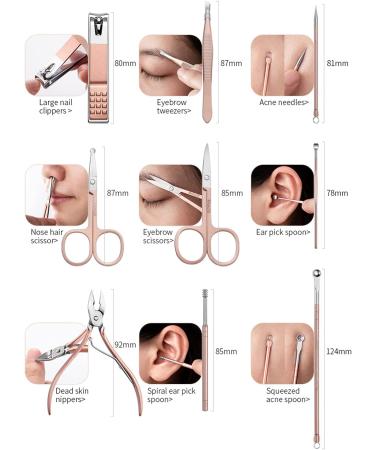 Sadodo Professional 18PCS Manicure Set Nail Clippers Grooming Kit - Rose Gold - Buy Online on GoSupps.com