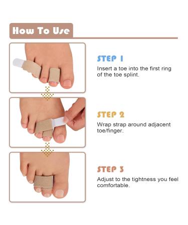 Xinjieda Toe Wraps - 6 Pieces Toe Tapes Splints Separator for Overlapping Toes - Beige (3 sizes) - Buy Online on GoSupps.com