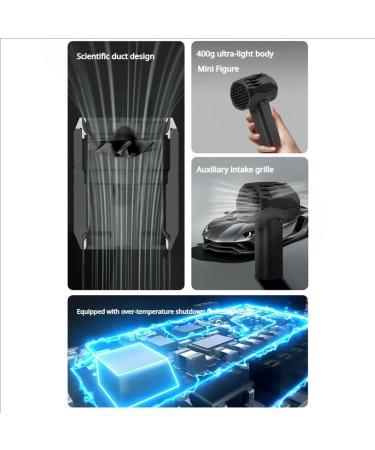 Carbon Fiber Composite Fan with High-Speed Brushless Motor Lightweight Body Easy to Carry Hair Dryer Blower Mini Size - Buy Online on GoSupps.com