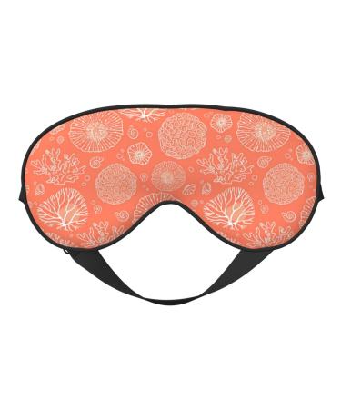 The Marine Theme with Beautiful Corals Print Sleep Eye Mask Blindfold with Elastic Strap Headband Soft Eye Cover Eyeshade for Night Sleeping Travel