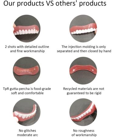 Buy 2 Pairs of Snap Teeth - Comfortable Eat with Confidence Pebble Gel Fit Teeth Stickers - Perfect Alternative for Teeth Protection - Buy Online on GoSupps.com
