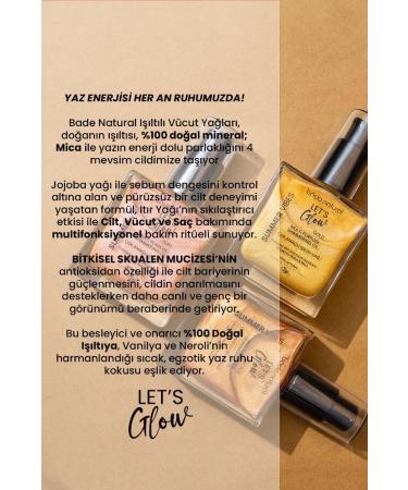 Bade Natural Rose Shimmer Multi-Use Oil 100% Natural Plant Oils with Plant Squalane Jojoba & Safflower Mica Glow Finish Moisturizer for Body 1.69 fl oz (50 ml) - Buy Online on GoSupps.com