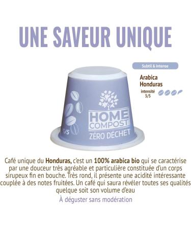 MOKA 300 Compostable Capsules 100% Pure Organic Honduran Arabica - Compatible with Nespresso Capsule Machines - Intensity 7 - Home Compost - Espresso and Lungo - Roasted in France  - Buy Online on GoSupps.com
