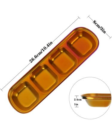 Sauce Dipping Saucer Sauce Dipping Bowls Four Grid 304 Stainless Steel Durable Seasoning Plate Appetizer Plates Serving Dish Household Fruit Snack Plate Condiments Server Dishes Soy Sauce Bowl - Buy Online on GoSupps.com