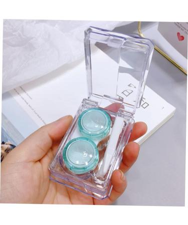 Homsfou Mini Container for Colored Contact Lenses - Japanese Style Lens Case with Mirror Blue Eye Contact Lens Cleaning Box (1.8x5cm) - Buy Online on GoSupps.com