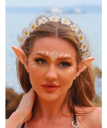 Zoestar Sunflower Hair Wreath Flower Crown Headpiece - White Floral Accessory for Women - Buy Online on GoSupps.com