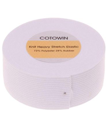 COTOWIN 1.5-inch Wide Black Knit Heavy Stretch High Elasticity Elastic Band  5 Yards