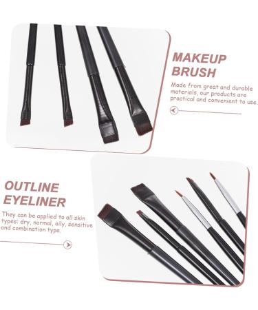 VINTORKY 6pcs Eyeliner Makeup Brush Cosmetic Brush Professional Makeup Brushes Rayon Wooden Handle Black - Buy Online on GoSupps.com