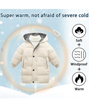 Milkiwai Children's Down Padded Coat & Jacket - Winter Clothes for Boys & Girls (Size 110, Beige) - Buy Online on GoSupps.com