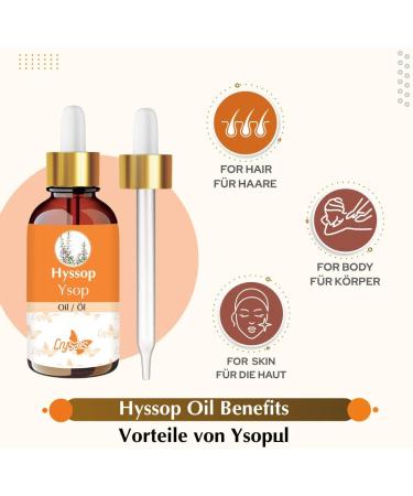  CRYSALIS Crysalis Hyssop Oil (Hyssopus officinalis) 100% Natural Undiluted Carrier Oil 15ml with Dropper - Buy Online on GoSupps.com