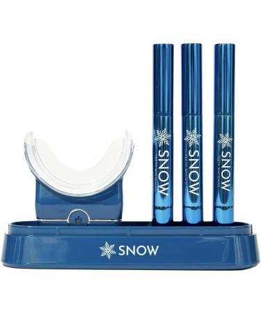 Snow Limited Edition Teeth Whitening Wireless Kit Teeth Whitening Kit with LED Light Water-Resistant Whitening Kit 3 Whitening Wands and Wireless LED Mouthpiece Ultra-Portable Whitener - (Blue)