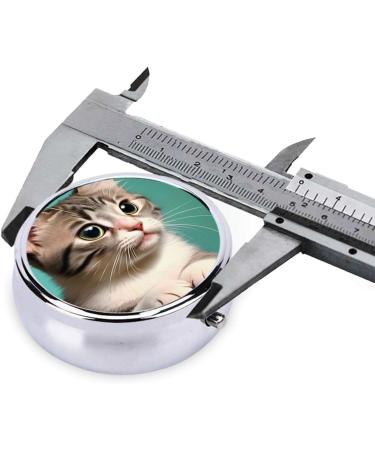 Curious Cat Round Pill Box | 3 Compartment Travel Organizer | Portable Pill Case for International Shipping - Buy Online on GoSupps.com