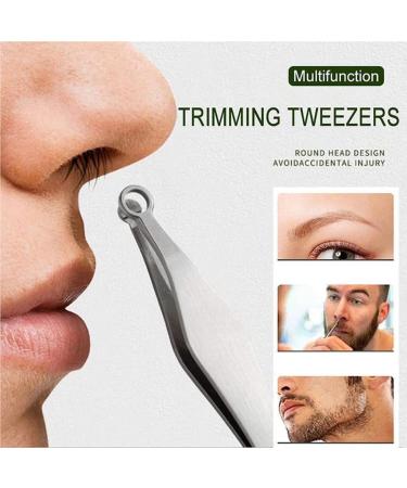 Dajidafu Nose Hair Trimming Tweezers Stainless Steel Nasal Hair Trimmer Grooming Scissor Eyebrow Trimmers Cleaning Tools - Buy Online on GoSupps.com