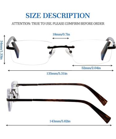 Rimless Reading Glasses 1.25x for Men & Women - Anti-UV Blue Light Blocker HD Clarity Spring Hinge - 3 Colors Available - Buy Online on GoSupps.com