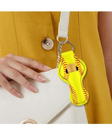 Poceacles Women's and Girls' Keychain - Lipstick - Glossy Lip Balm - Neoprene Pouch - Wrist Strap Yellow Baseball. - Buy Online on GoSupps.com