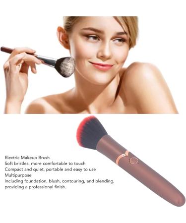 Electric Makeup Brush Ergonomic Grip 10 Levels Quiet Blush Brush Portable for Contouring for Highlighting (Brown) - Buy Online on GoSupps.com