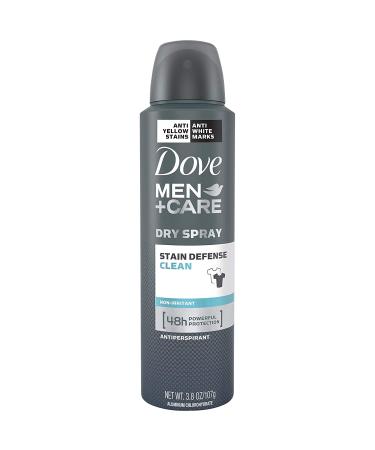 Dove Men+Care Stain Defense Dry Spray Antiperspirant Deodorant Clean 3.8 oz