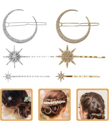 NUSITOU 2 Sets Retro Geometric Diamond Hairpin Set Silver Barrettes Star Silver Star Hair Clips Star Hair Pins Hair Jewelry Decorative Hair Clips Star Clips Side Clip Alloy Antique Silver - Buy Online on GoSupps.com